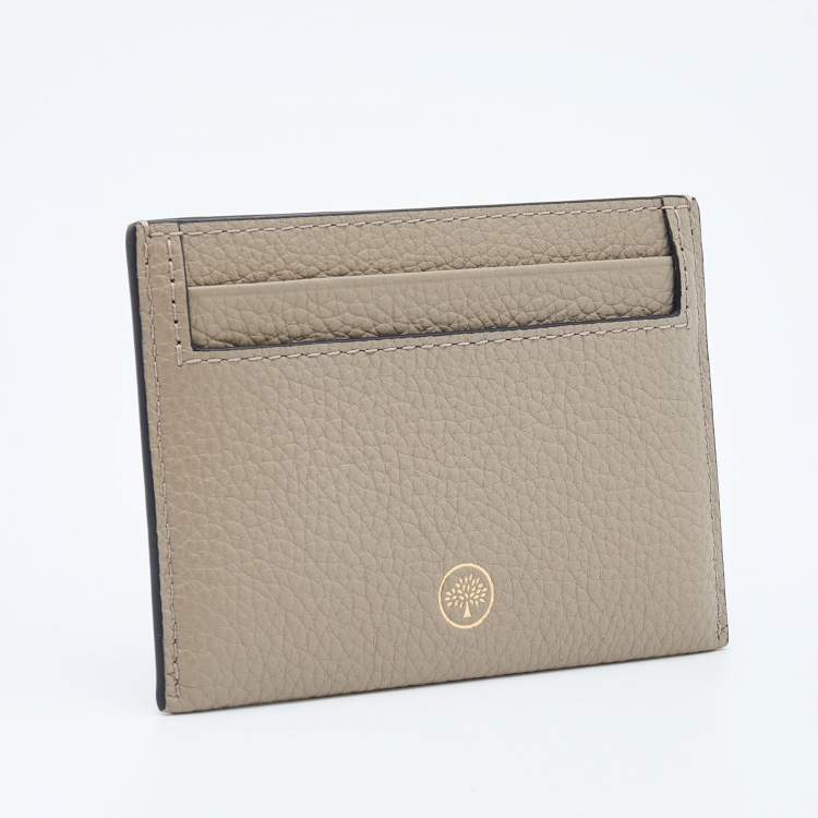 Pre Owned Mulberry Grey Grained Leather Card Holder