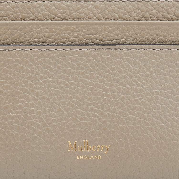 Pre Owned Mulberry Grey Grained Leather Card Holder