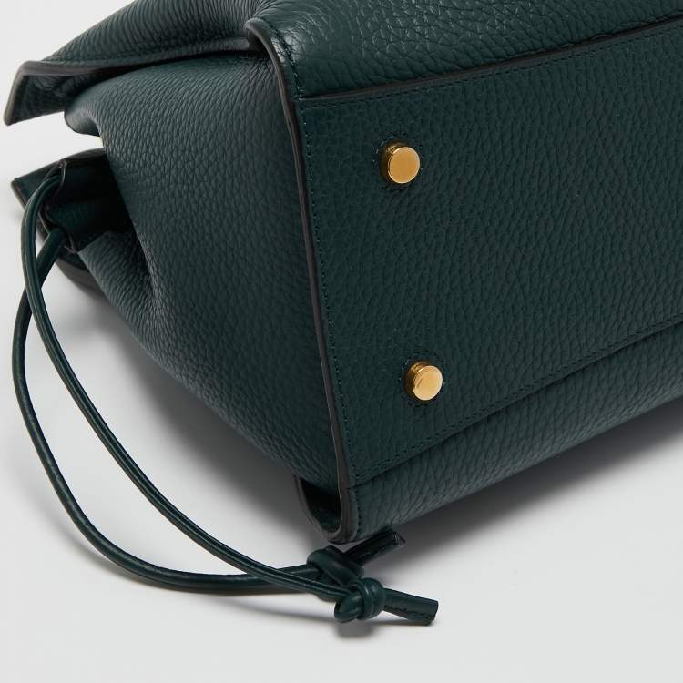 Pre Owned Mulberry Green Grained Leather Iris Top Handle Bag