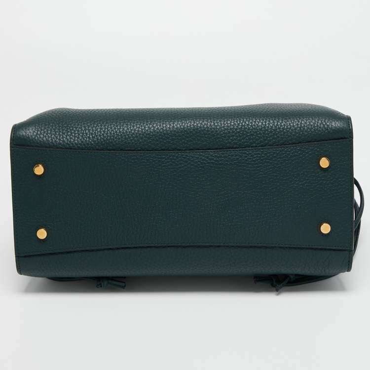 Pre Owned Mulberry Green Grained Leather Iris Top Handle Bag