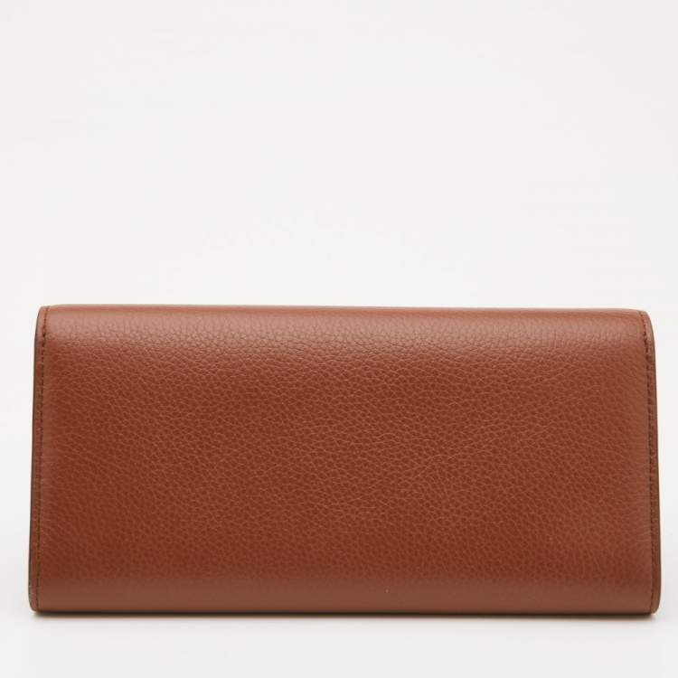 Pre Owned Mulberry Brown Leather Flap Continental Wallet