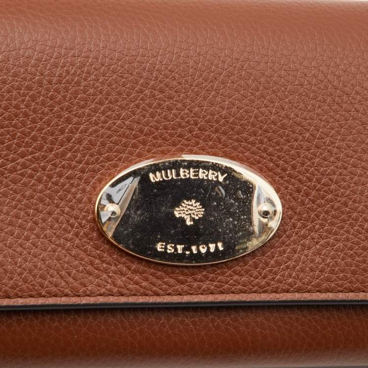 Pre Owned Mulberry Brown Leather Flap Continental Wallet