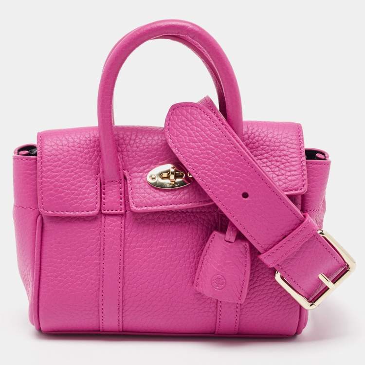 Pre Owned Mulberry Pink Leather Mini Bayswater Satchel