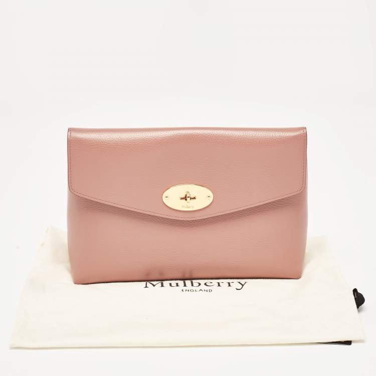 Pre Owned Mulberry Old Rose Leather Darley Cosmetic Pouch