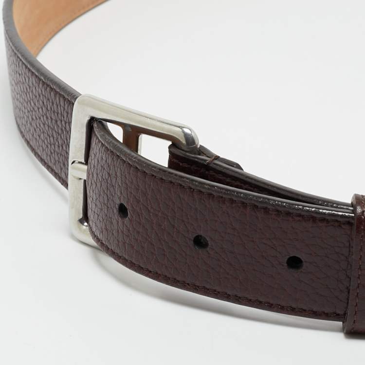Pre Owned Mulberry Burgundy Leather Buckle Belt 95CM
