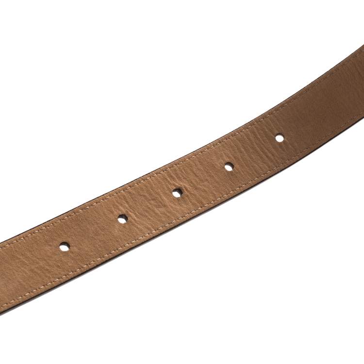 Pre Owned Mulberry Brown Leather Braided Belt 85 CM