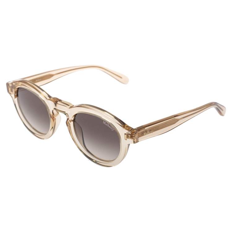 Pre Owned Mulberry Light Brown Transparent Gradient Round Sunglasses