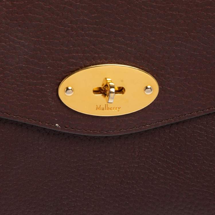 Pre Owned Mulberry Burgundy Leather Cosmetic Pouch