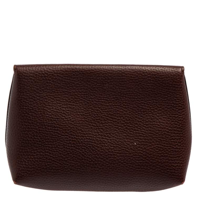 Pre Owned Mulberry Burgundy Leather Cosmetic Pouch