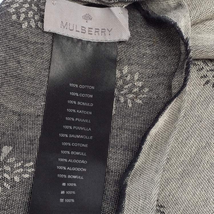 Pre Owned Mulberry Grey Cotton Jacquard Tamara Scarf