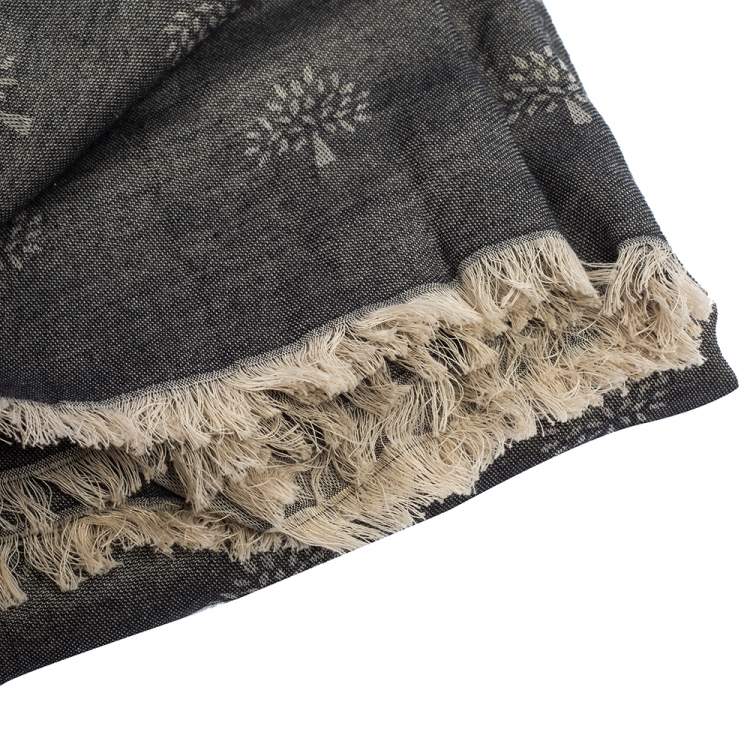 Pre Owned Mulberry Grey Cotton Jacquard Tamara Scarf