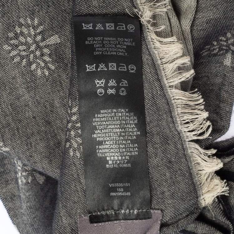 Pre Owned Mulberry Grey Cotton Jacquard Tamara Scarf