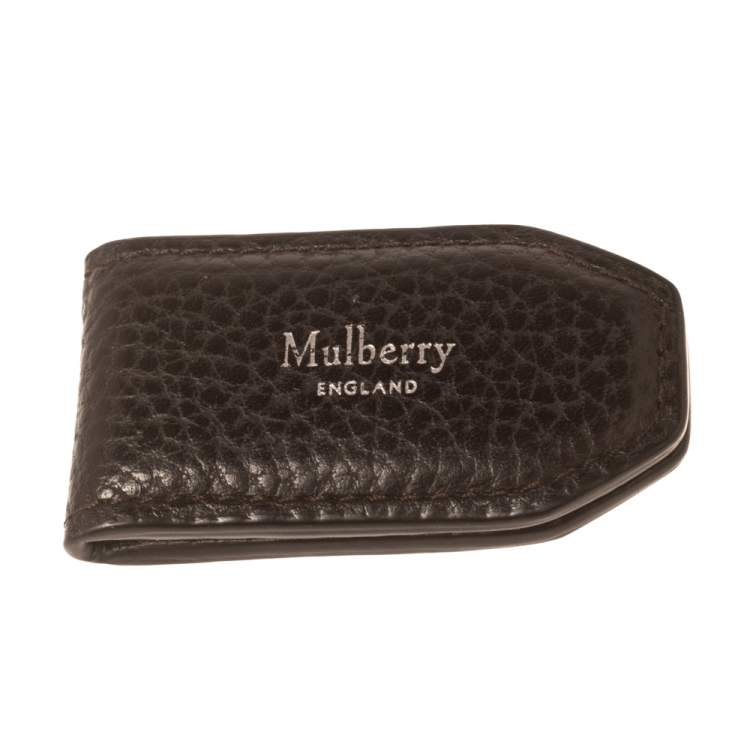 Pre Owned Mulberry Dark Brown Leather Money Clip