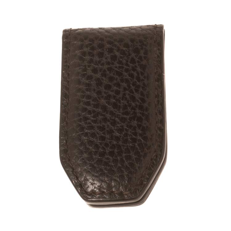Pre Owned Mulberry Dark Brown Leather Money Clip