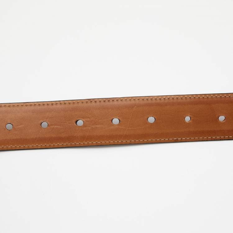 مملوكة مسبقًا Mulberry Brown Leather Buckle Belt 75CM
