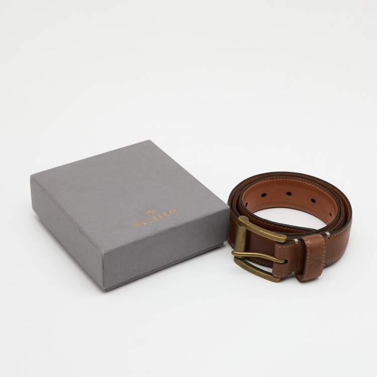 مملوكة مسبقًا Mulberry Brown Leather Buckle Belt 75CM