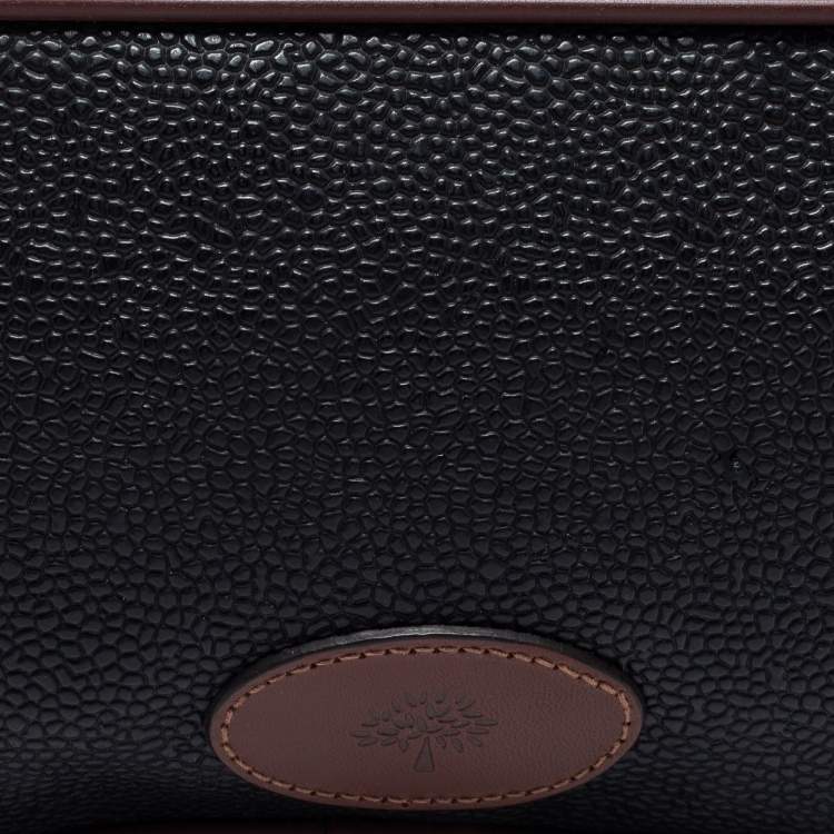 Pre Owned Mulberry Black/Brown Leather Toiletry Pouch