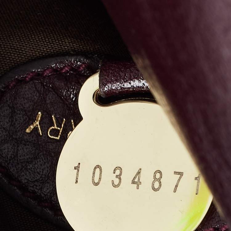 Pre Owned Mulberry Purple Leather Daria Laptop Case
