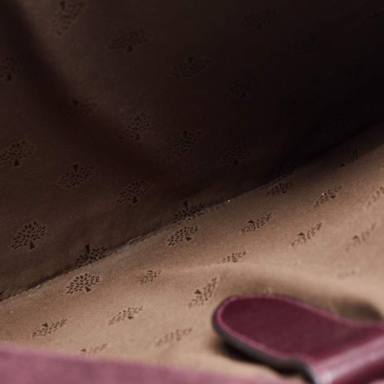 Pre Owned Mulberry Purple Leather Daria Laptop Case