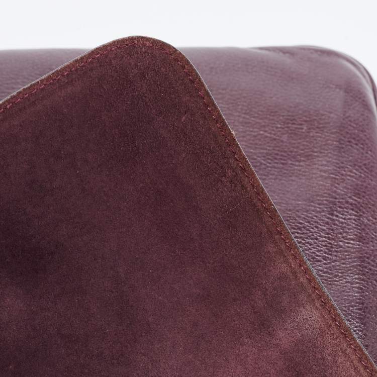 Pre Owned Mulberry Purple Leather Daria Laptop Case