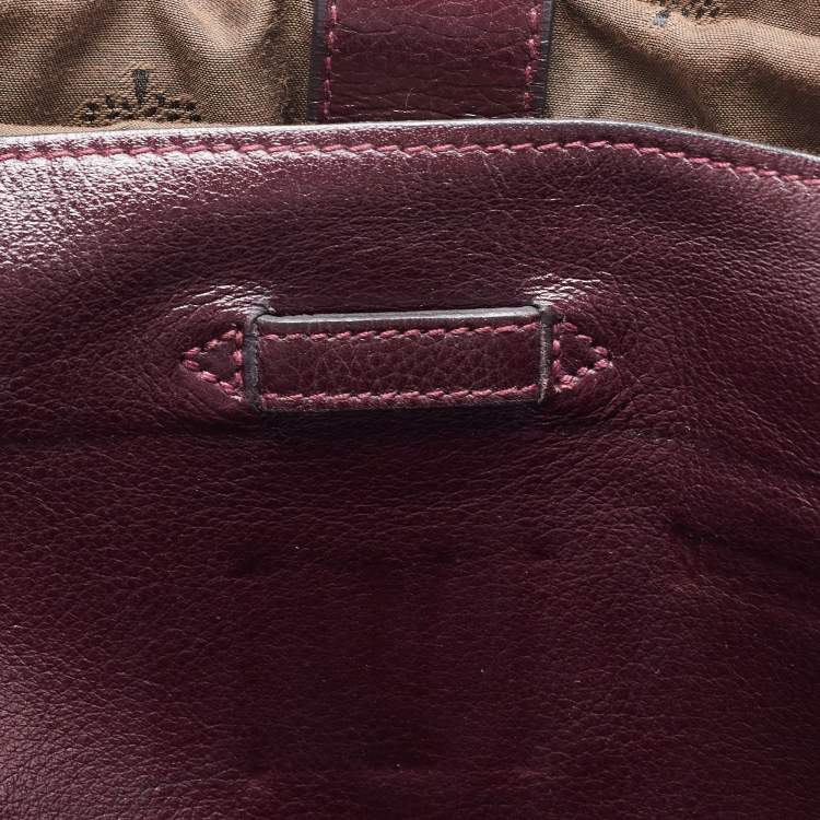 Pre Owned Mulberry Purple Leather Daria Laptop Case
