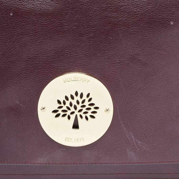 Pre Owned Mulberry Purple Leather Daria Laptop Case