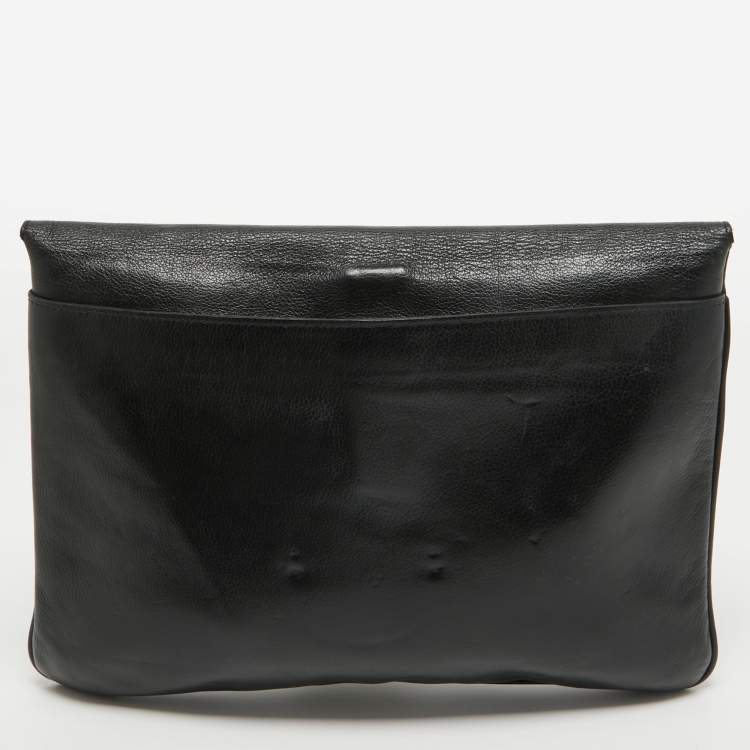 Pre Owned Mulberry Black Leather Daria Laptop Case