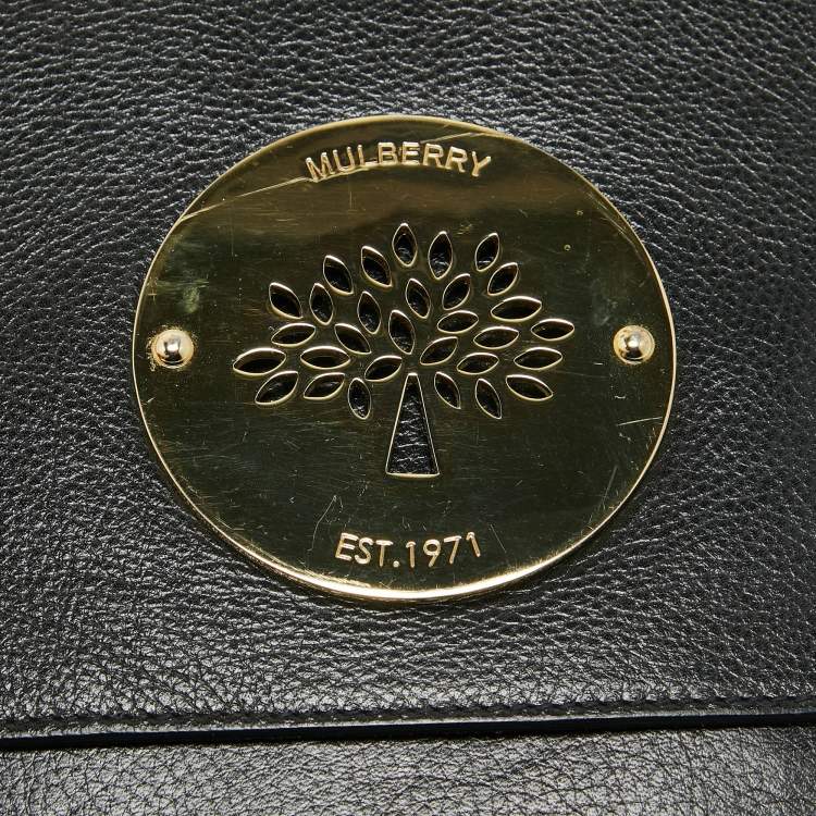 Pre Owned Mulberry Black Leather Daria Laptop Case