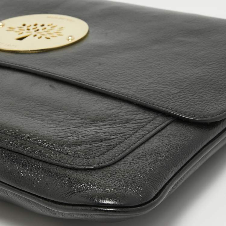 Pre Owned Mulberry Black Leather Daria Laptop Case