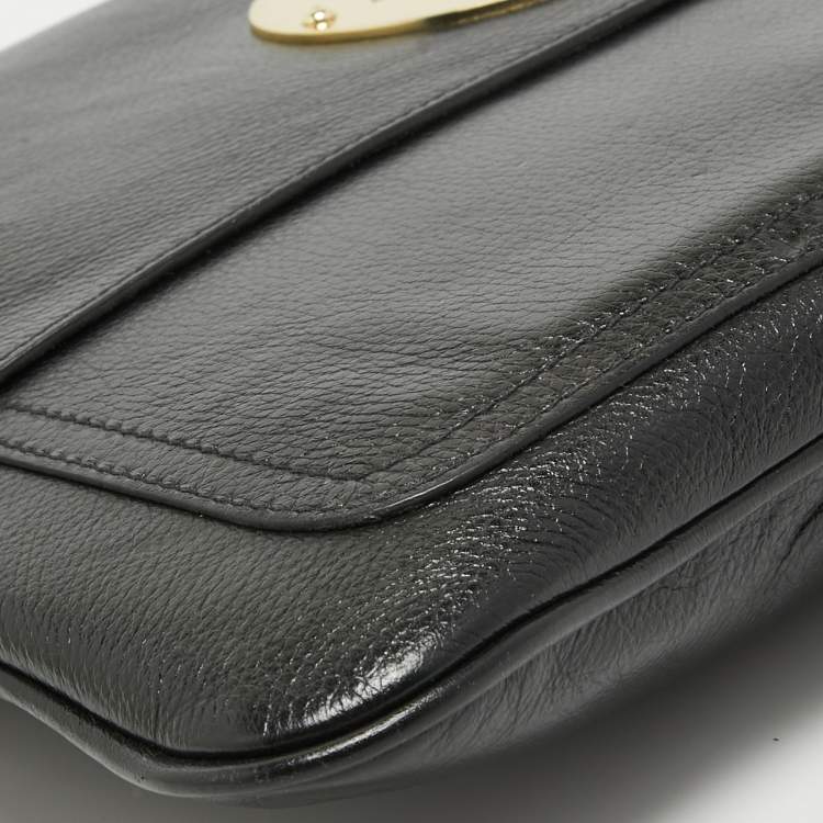 Pre Owned Mulberry Black Leather Daria Laptop Case