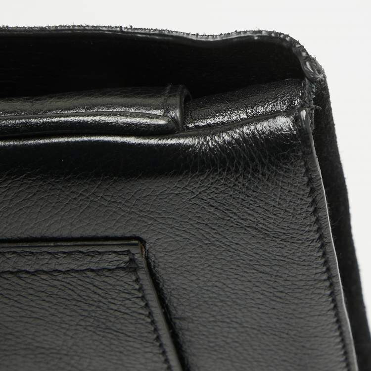 Pre Owned Mulberry Black Leather Daria Laptop Case