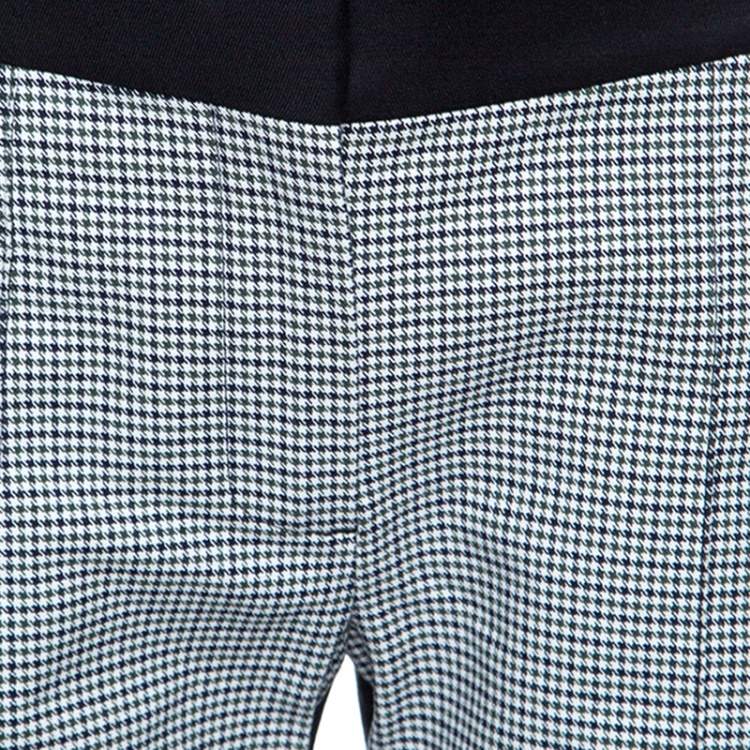 Pre Owned Mulberry Black Houndstooth Contrast Panel Tailored Pants S