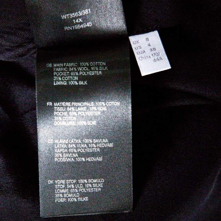 Pre Owned Mulberry Black Houndstooth Contrast Panel Tailored Pants S