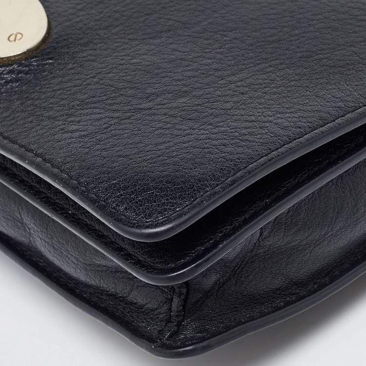 Pre Owned Mulberry Black Leather Bayswater Wallet on Chain