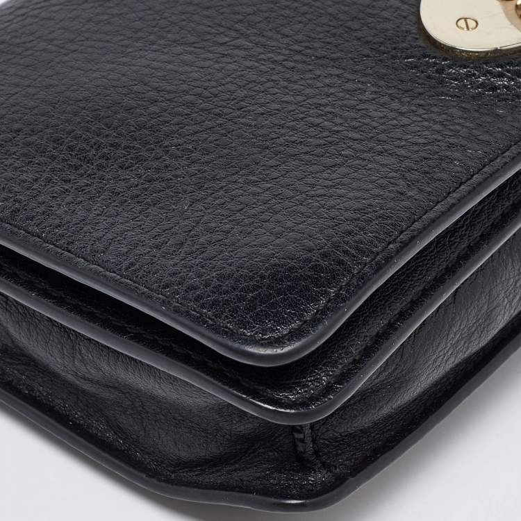 Pre Owned Mulberry Black Leather Bayswater Wallet on Chain