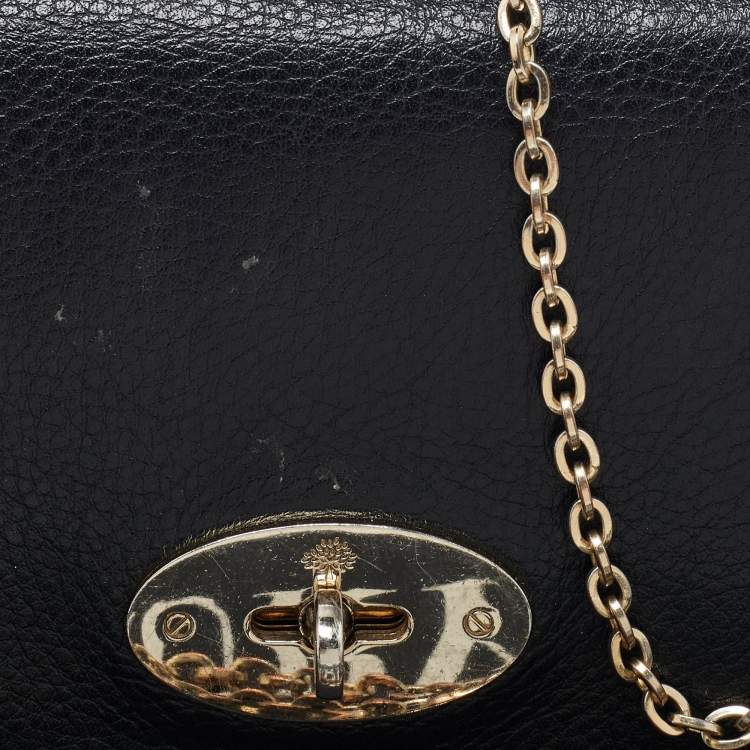 Pre Owned Mulberry Black Leather Bayswater Wallet on Chain