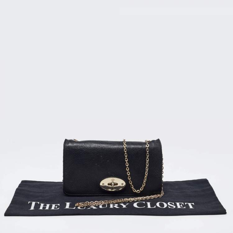 Pre Owned Mulberry Black Leather Bayswater Wallet on Chain