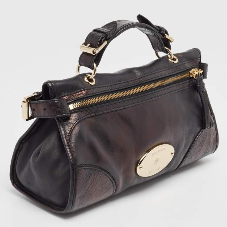 Pre Owned Mulberry Black Leather Taylor Top Handle Bag