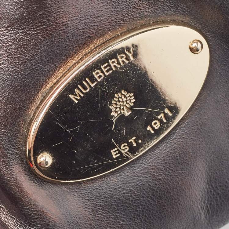 Pre Owned Mulberry Black Leather Taylor Top Handle Bag