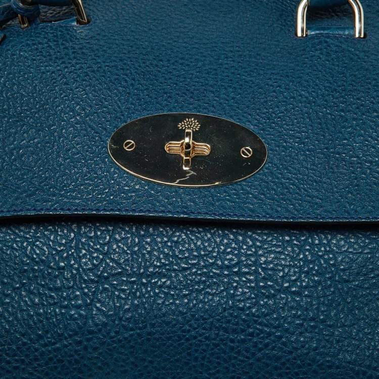 Pre Owned Mulberry Blue Leather Medium Del Rey Satchel