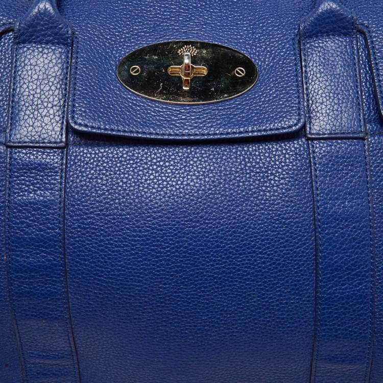 Pre Owned Mulberry Blue Leather Bayswater Satchel