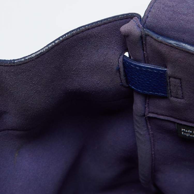Pre Owned Mulberry Blue Leather Bayswater Satchel
