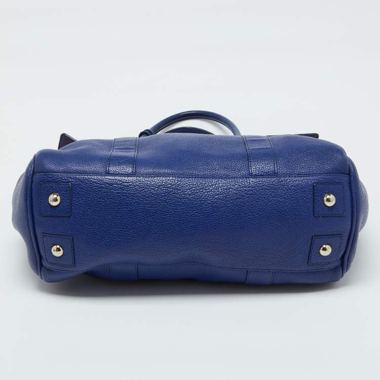 Pre Owned Mulberry Blue Leather Bayswater Satchel