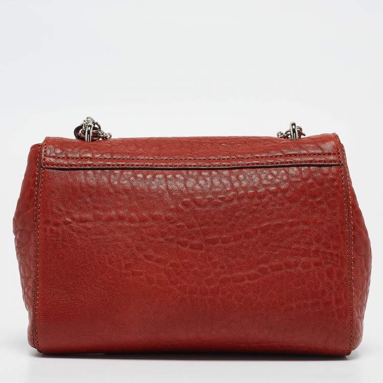 Pre Owned Mulberry Brick Brown Leather Lily Chain Shoulder Bag