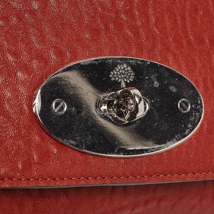 Pre Owned Mulberry Brick Brown Leather Lily Chain Shoulder Bag