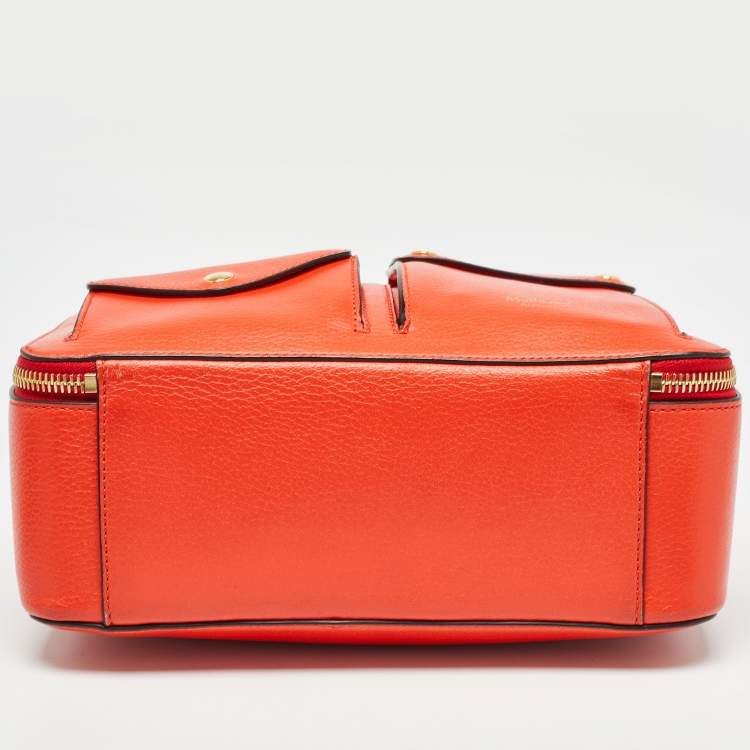 Pre Owned Mulberry Orange Leather Cherwell Square Shoulder Bag