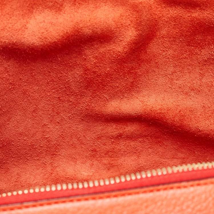 Pre Owned Mulberry Orange Leather Cherwell Square Shoulder Bag