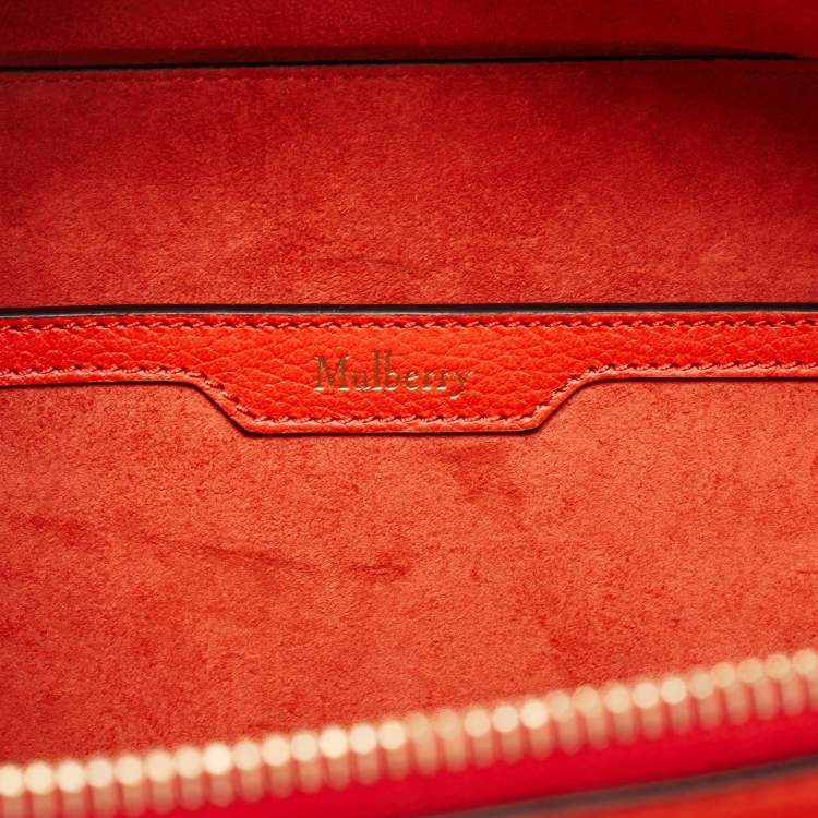Pre Owned Mulberry Orange Leather Cherwell Square Shoulder Bag