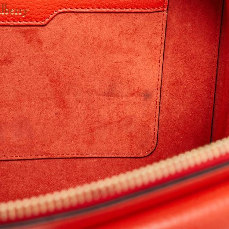 Pre Owned Mulberry Orange Leather Cherwell Square Shoulder Bag