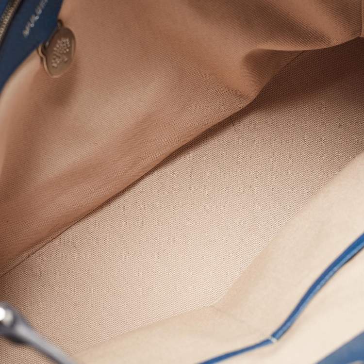 Pre Owned Mulberry Blue Leather Bayswater Double Zip Tote